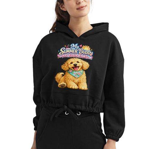 My Summer Buddy Has Four Paws - Women’s Cropped Hoodie
