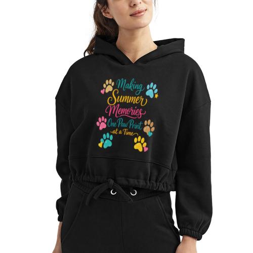 Making Summer Memories One Paw Print at a Time - Women’s Cropped Hoodie