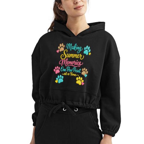 Making Summer Memories Faux Embroidery - Women’s Cropped Hoodie