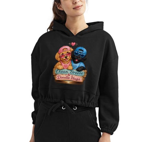 Ocean Breeze & Doodle Hugs - Women’s Cropped Hoodie