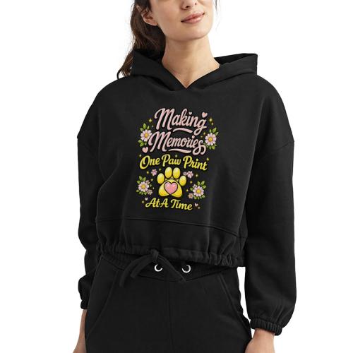 Making Memories One Paw Print At A Time - Women’s Cropped Hoodie