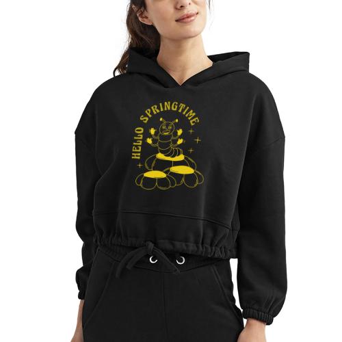Yellow caterpillar - Women’s Cropped Hoodie