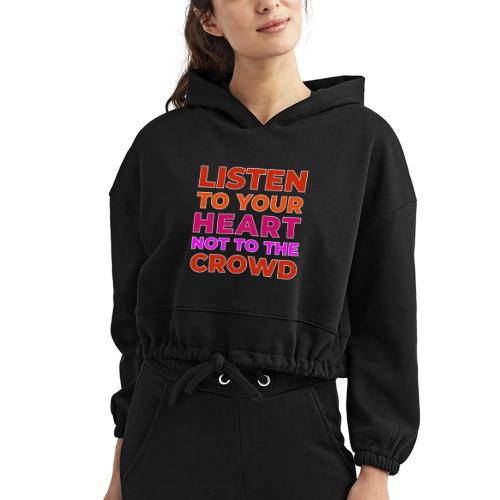 Heart Over Hype - Women’s Cropped Hoodie