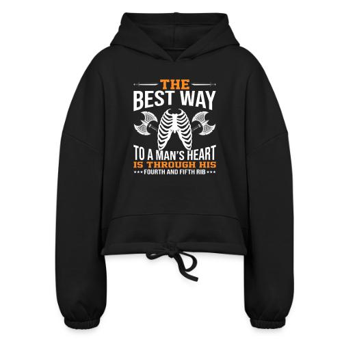 Viking - Man's Heart - Women’s Cropped Hoodie