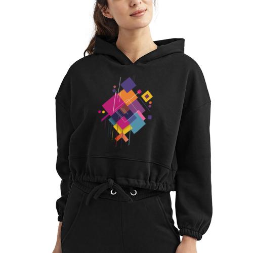 Vibrant Geometry - Women’s Cropped Hoodie