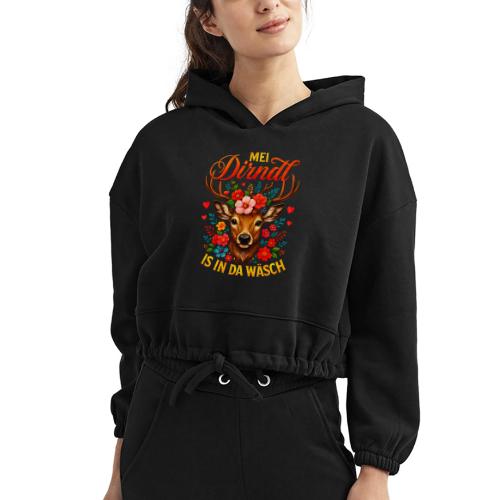 Mei Dirndl is in da Wäsch - Women’s Cropped Hoodie