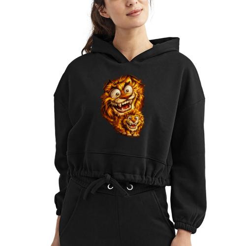 Crazy Double Lion Streetwear - Women’s Cropped Hoodie