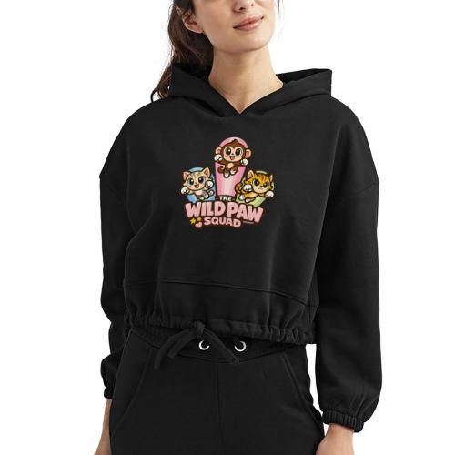 Wild Paw Squad Cute Animal Friends - Women’s Cropped Hoodie