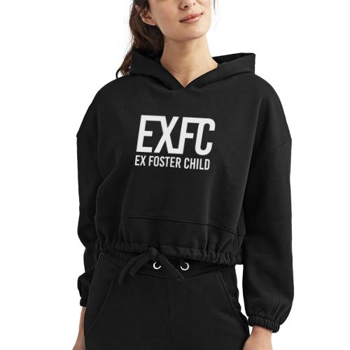 White EXFC logo png - Women’s Cropped Hoodie