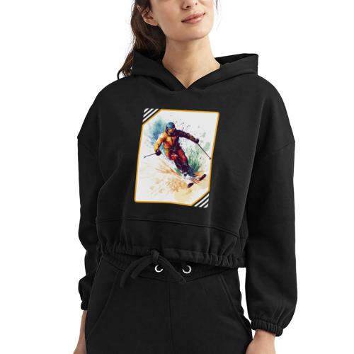 Winter Skiing Escape - Women’s Cropped Hoodie