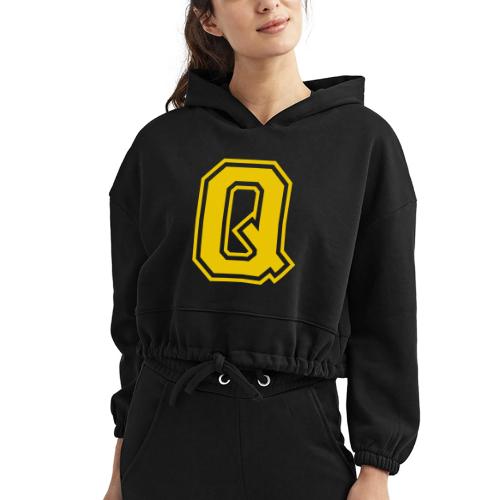 Letter Q – Capital Athletic Alphabet Monogram - Women’s Cropped Hoodie