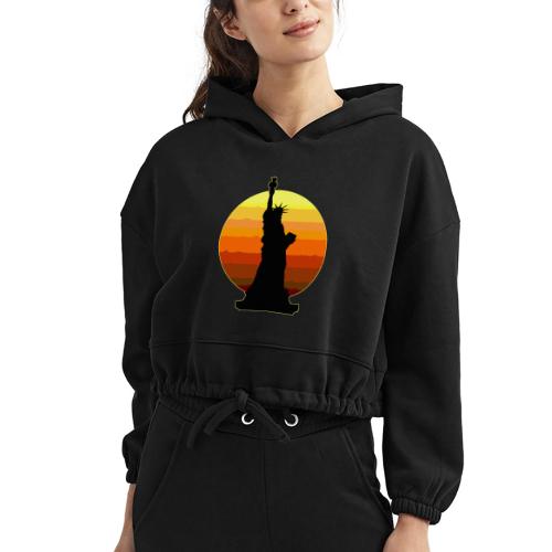 USA: Golden Horizon Liberty - Women’s Cropped Hoodie