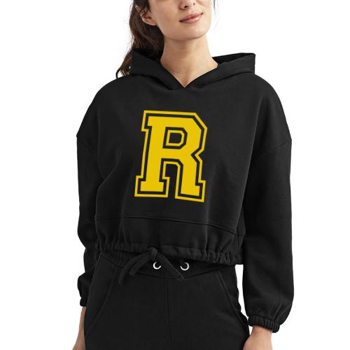 Letter R – Capital Athletic Alphabet Monogram - Women’s Cropped Hoodie