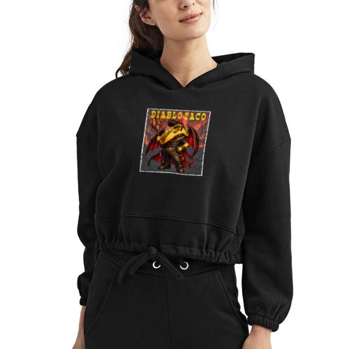 The Diablo Taco Spicy Demon Character - Women’s Cropped Hoodie