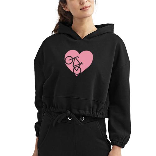 heart_bicycle_cutout - Women’s Cropped Hoodie