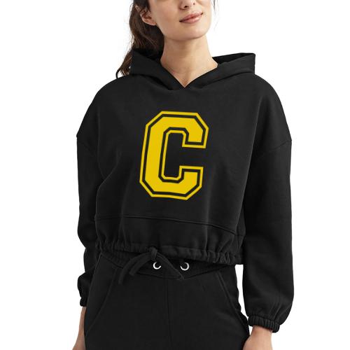 Letter C – Capital Athletic Alphabet Monogram - Women’s Cropped Hoodie