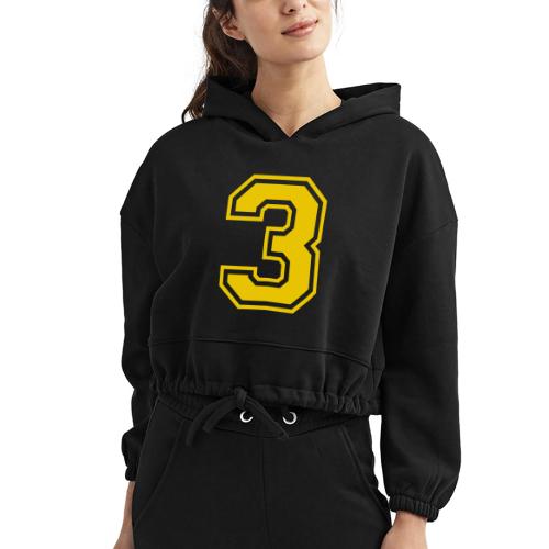 Number 3 in a classic athletic collegiate font - Women’s Cropped Hoodie
