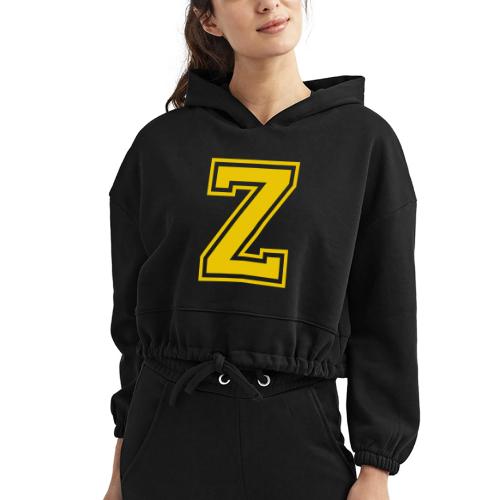 Letter Z – Capital Athletic Alphabet Monogram - Women’s Cropped Hoodie