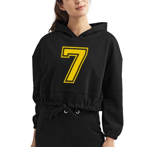 Number 7 in a classic athletic collegiate font - Women’s Cropped Hoodie