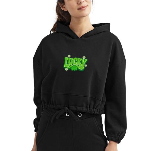 Lucky 70s Retro T-Shirt - Women’s Cropped Hoodie