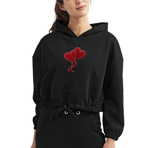 Two hearts together - Women’s Cropped Hoodie