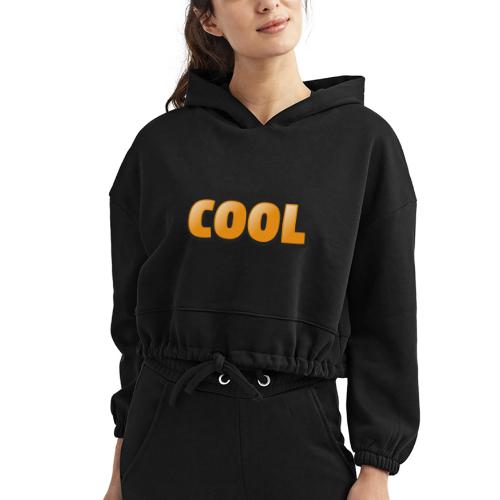 Cool 3D Word Design – Bold Chill Style - Women’s Cropped Hoodie