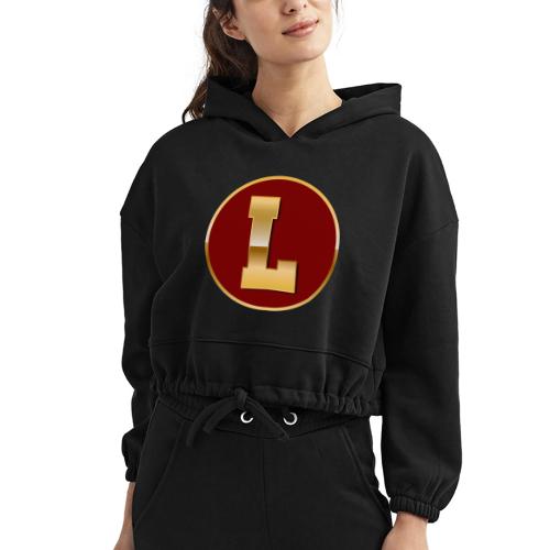 Letter L – Capital Varsity Alphabet Monogram - Women’s Cropped Hoodie