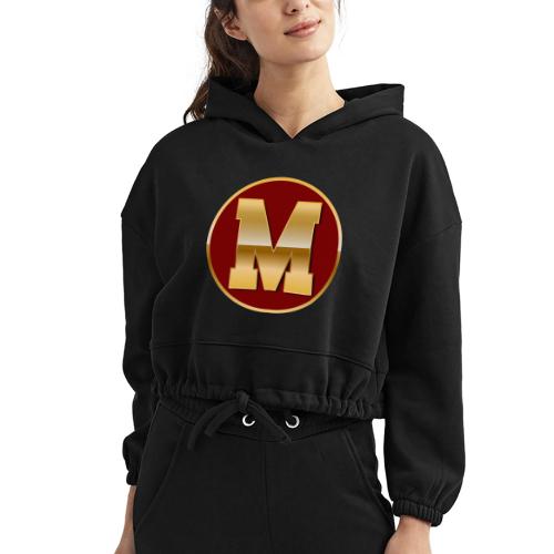 Letter M – Capital Varsity Alphabet Monogram - Women’s Cropped Hoodie