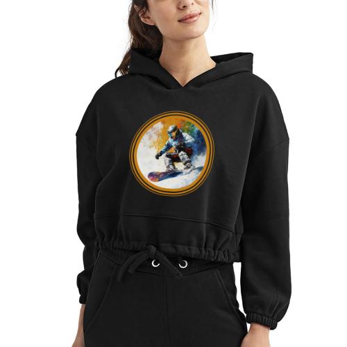Snowboarding Dreams - Women’s Cropped Hoodie