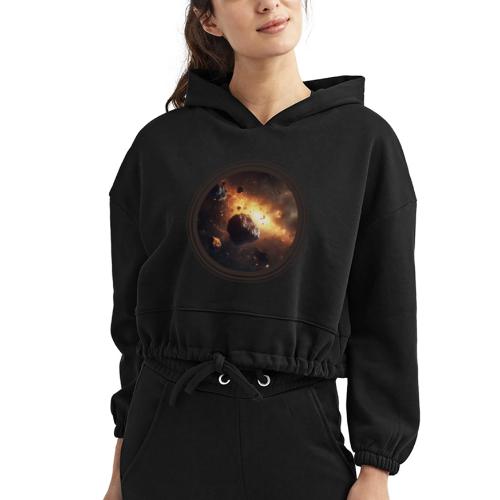 Asteroids Drift - Women’s Cropped Hoodie