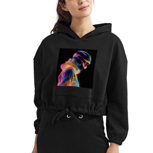 Snowboarding: Neon Gravity Ride - Women’s Cropped Hoodie