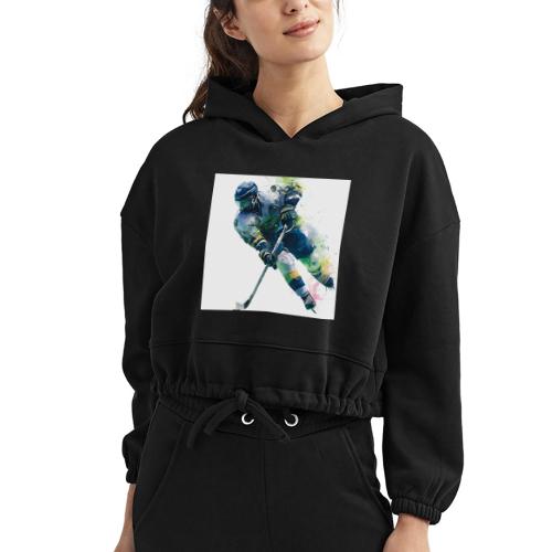 Hockey: Frozen Motion - Women’s Cropped Hoodie