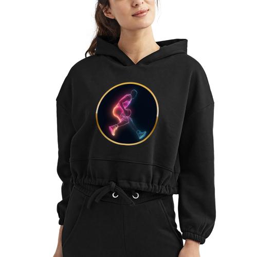 Basketball: Golden Court Glow - Women’s Cropped Hoodie