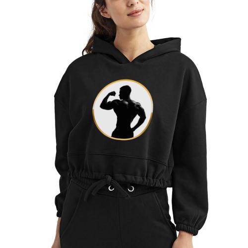 Bodybuilder: Classic Flex Emblem - Women’s Cropped Hoodie