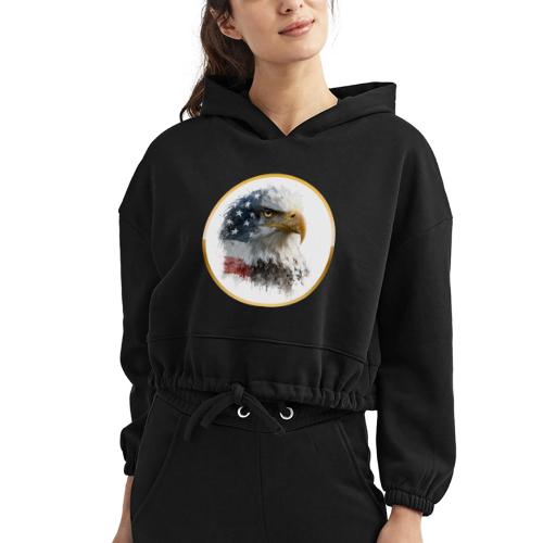 USA: Patriot Wing Emblem - Women’s Cropped Hoodie