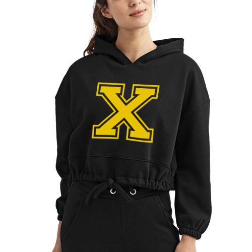 Letter X – Capital Athletic Alphabet Monogram - Women’s Cropped Hoodie
