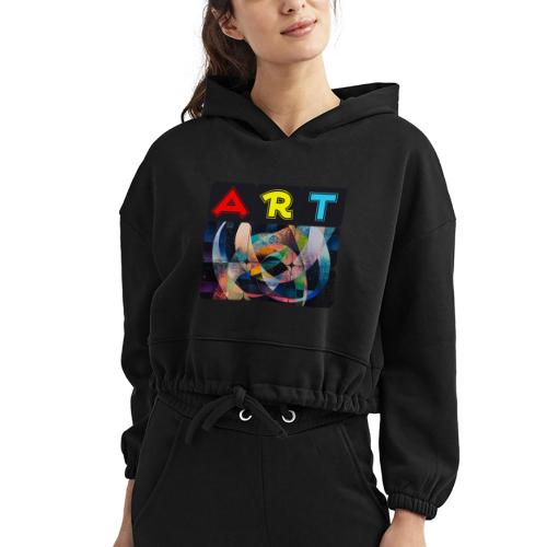 Art of Stripes and Shades - Women’s Cropped Hoodie