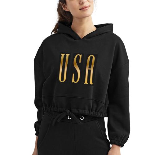USA Gold Monolith - Women’s Cropped Hoodie