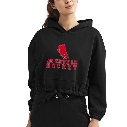 I love hockey - Women’s Cropped Hoodie