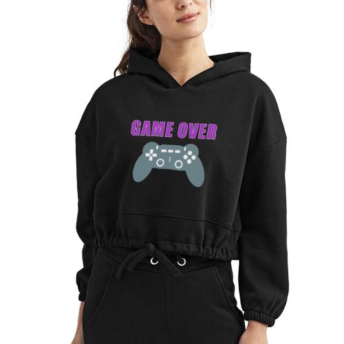 Game Over Gamer Controller Design - Women’s Cropped Hoodie