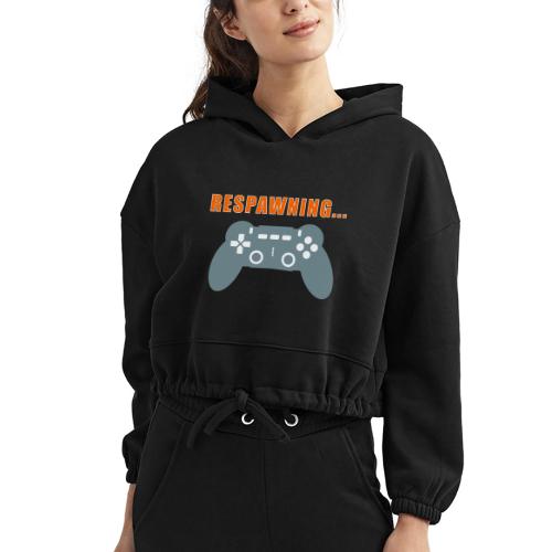 Respawning Gamer Controller Design - Women’s Cropped Hoodie