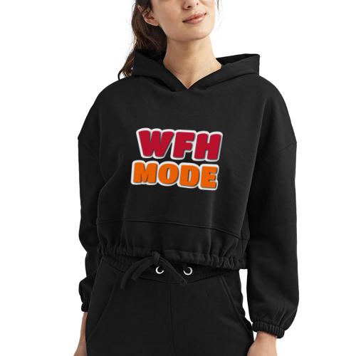 WFH Mode Remote Work Lifestyle Design - Women’s Cropped Hoodie