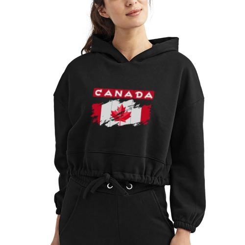 Canada, Inspired by the Canadian flag - Women’s Cropped Hoodie