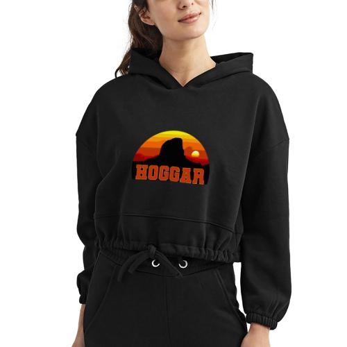 Algeria: Hoggar Desert Horizon - Women’s Cropped Hoodie