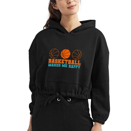 Basketball makes me happy - Women’s Cropped Hoodie