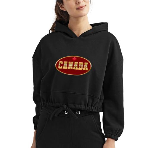 Canada in golden letters - Women’s Cropped Hoodie