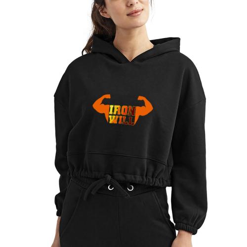 Bodybuilding: Iron Will Power - Women’s Cropped Hoodie
