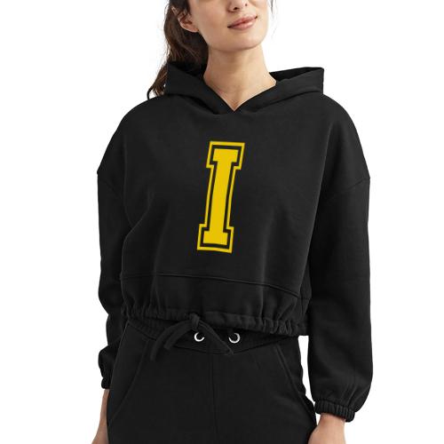 Letter I – Capital Athletic Alphabet Monogram - Women’s Cropped Hoodie