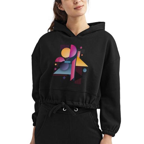 Color Pulse Geometry - Women’s Cropped Hoodie