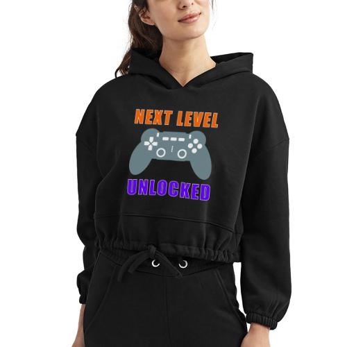 Next Level Unlocked Gamer Design - Women’s Cropped Hoodie